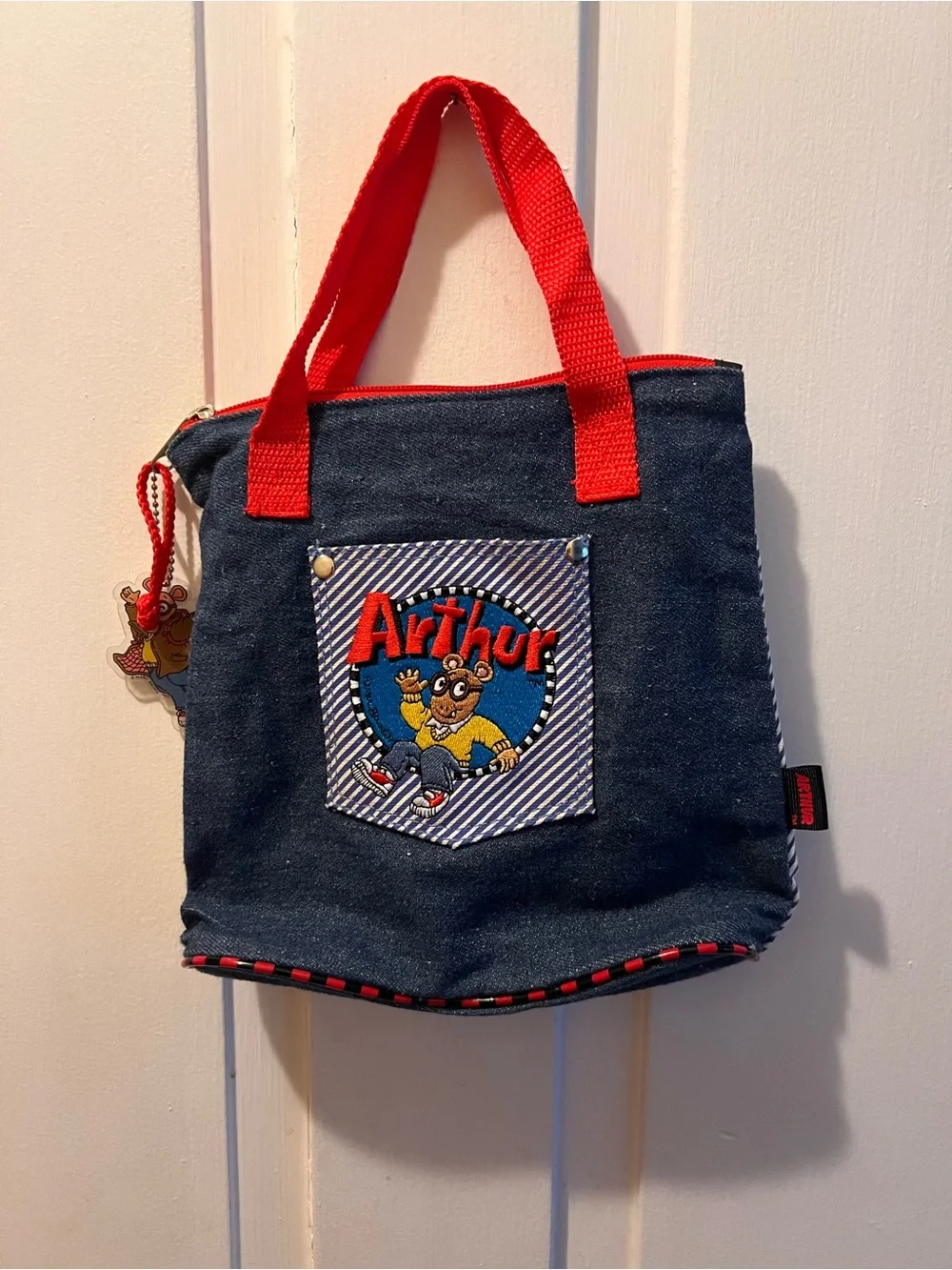 Vintage 1997 Arthur Marc Brown Denim Tote Bag Purse